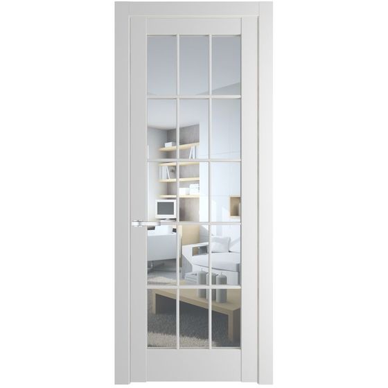 Межкомнатная дверь эмаль Profil Doors 4.1.2 (р.15) PD крем вайт стекло прозрачное