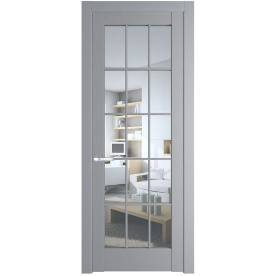 Межкомнатная дверь эмаль Profil Doors 3.1.2 (р.15) PD смоки стекло прозрачное