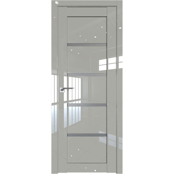 Межкомнатная дверь глянцевая Profil Doors 2.09L галька люкс остеклённая